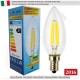 10 X LampadinaCandela SunSeed 4W a Filamento LED in Zaffiro Sintetico E14 Luce Naturale 4000K