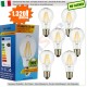 6 X Lampada Goccia SunSeed 10W a Filamento LED E27 Luce Naturale 4000K