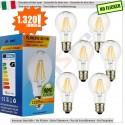SunSeed, 6 X E27 10W LAMPADINA LED GOCCIA A66 A FILAMENTO LED IN ZAFFIRO SINTETICO Luce naturale 4000K 1320 Lumen