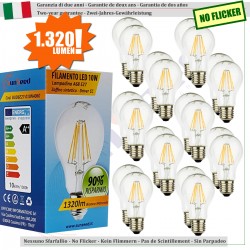 20 X Lampada Goccia SunSeed 10W a Filamento LED E27 Luce Naturale 4000K