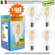 4 X Lampada Goccia SunSeed 12W a Filamento LED E27 Luce Naturale 4000K 1700 lumen