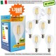 6 X Lampada Goccia SunSeed 12W a Filamento LED E27 Luce Naturale 4000K 1700 lumen