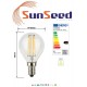 SunSeed, 4 X E14 5W LAMPADINA LED SFERA G45 A FILAMENTO LED IN ZAFFIRO SINTETICO Luce naturale 4000K 600 Lumen 300° Driver IC