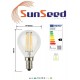 SunSeed, 6 X E14 6W LAMPADINA LED SFERA G45 A FILAMENTO LED IN ZAFFIRO SINTETICO Luce calda 2700K 806 Lumen 300° Driver IC