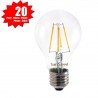 20 X Lampadina Goccia SunSeed 5W a Filamento LED in Zaffiro Sintetico E27 Luce Calda 2700K