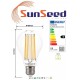 SunSeed, 4 X E27 13W LAMPADINA LED GOCCIA A68 A FILAMENTO LED IN ZAFFIRO SINTETICO Luce calda 2700K 1800 Lumen