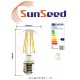 SunSeed, 4 X E27 9W (equivale a 90W) LAMPADINA LED GOCCIA A60 A FILAMENTO LED Luce naturale 4000K 1200 Lumen