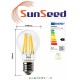 SunSeed, 6 X E27 12W LAMPADINA LED GOCCIA A60 A FILAMENTO LED IN ZAFFIRO SINTETICO Luce naturale 4000K 1500 Lumen