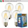 SunSeed, 4 X E27 6W LAMPADINA LED GOCCIA A60 A FILAMENTO LED IN ZAFFIRO SINTETICO Luce calda 2700K 650 Lumen 300°