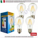 SunSeed, 4 X E27 8W LAMPADINA LED GOCCIA A60 A FILAMENTO LED IN ZAFFIRO SINTETICO Luce naturale 4000K 900 Lumen