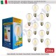 10 X Lampada Goccia SunSeed 8W a Filamento LED E27 Luce Naturale 4000K