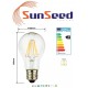 4 X Lampada Goccia SunSeed 9W a Filamento LED E27 Luce Calda 2700K