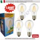 4 X Lampada Goccia SunSeed 9W a Filamento LED E27 Luce Calda 2700K