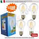 4 X Lampada Goccia SunSeed 10W a Filamento LED E27 Luce Calda 2700K