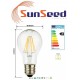 4 X Lampada Goccia SunSeed 10W a Filamento LED E27 Luce Calda 2700K