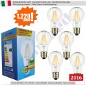 SunSeed, 6 X E27 10W LAMPADINA LED GOCCIA A66 A FILAMENTO LED IN ZAFFIRO SINTETICO Luce calda 2700K 1220 Lumen