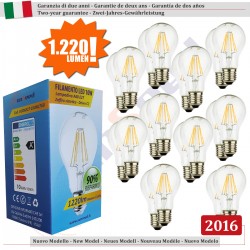 20 X Lampada Goccia SunSeed 10W a Filamento LED E27 Luce Calda 2700K