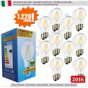 SunSeed, 20 X E27 10W LAMPADINA LED GOCCIA A66 A FILAMENTO LED IN ZAFFIRO SINTETICO Luce calda 2700K 1220 Lumen