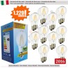 SunSeed, 20 X E27 10W LAMPADINA LED GOCCIA A66 A FILAMENTO LED IN ZAFFIRO SINTETICO Luce calda 2700K 1220 Lumen