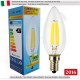 6 X LampadinaCandela SunSeed 4W a Filamento LED in Zaffiro Sintetico E14 Luce Fredda 6500K