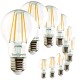 SunSeed, 10 X E27 7W (equivale a 75W) LAMPADINA LED GOCCIA A60 A FILAMENTO LED Luce calda 2700K 806 Lumen