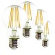 SunSeed, 4 X E27 9W (equivale a 90W) LAMPADINA LED GOCCIA A60 A FILAMENTO LED Luce calda 2700K 1200 Lumen