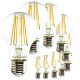 SunSeed, 10 X E27 9W (equivale a 90W) LAMPADINA LED GOCCIA A60 A FILAMENTO LED Luce calda 2700K 1200 Lumen