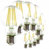 SunSeed, 10 X E27 9W (equivale a 90W) LAMPADINA LED GOCCIA A60 A FILAMENTO LED Luce naturale 4000K 1200 Lumen