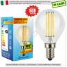 SunSeed, 50 X E14 5W LAMPADINA LED SFERA G45 A FILAMENTO LED IN ZAFFIRO SINTETICO Luce naturale 4000K 600 Lumen 300° Driver IC