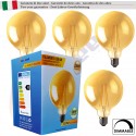SunSeed 4x Lampadina E27 Filamento LED 6W Globo G125 520lm Extra Calda 2200K Dimmerabile