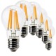SunSeed, 6 X E27 12W LAMPADINA LED GOCCIA A60 A FILAMENTO LED IN ZAFFIRO SINTETICO Luce calda 2700K 1500 Lumen