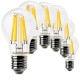 SunSeed, 6 X E27 12W LAMPADINA LED GOCCIA A60 A FILAMENTO LED IN ZAFFIRO SINTETICO Luce naturale 4000K 1500 Lumen