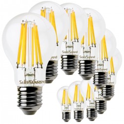 SunSeed, 10 X E27 12W LAMPADINA LED GOCCIA A60 A FILAMENTO LED IN ZAFFIRO SINTETICO Luce naturale 4000K 1500 Lumen