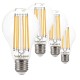 SunSeed, 4 X E27 13W LAMPADINA LED GOCCIA A68 A FILAMENTO LED IN ZAFFIRO SINTETICO Luce calda 2700K 1800 Lumen