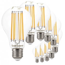 SunSeed, 10 X E27 13W LAMPADINA LED GOCCIA A68 A FILAMENTO LED IN ZAFFIRO SINTETICO Luce calda 2700K 1800 Lumen