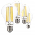 SunSeed, 4 X E27 13W LAMPADINA LED GOCCIA A68 A FILAMENTO LED IN ZAFFIRO SINTETICO Luce naturale 4000K 1800 Lumen