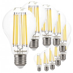 SunSeed, 10 X E27 13W LAMPADINA LED GOCCIA A68 A FILAMENTO LED IN ZAFFIRO SINTETICO Luce naturale 4000K 1800 Lumen