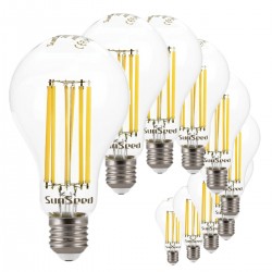 SunSeed, 10 X E27 16W LAMPADINA LED GOCCIA A75 A FILAMENTO LED IN ZAFFIRO SINTETICO Luce naturale 4000K 2500 Lumen