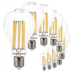 SunSeed, 10 X E27 18W LAMPADINA LED GOCCIA A75 A FILAMENTO LED IN ZAFFIRO SINTETICO Luce calda 2700K 2700 Lumen