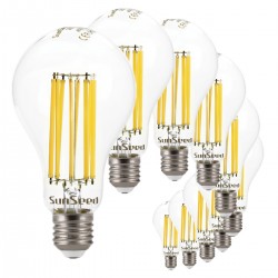 SunSeed, 10 X E27 18W LAMPADINA LED GOCCIA A75 A FILAMENTO LED IN ZAFFIRO SINTETICO Luce naturale 4000K 2700 Lumen