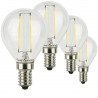 SunSeed, 4 X E14 2W LAMPADINA LED SFERA G45 A FILAMENTO LED IN ZAFFIRO SINTETICO Luce naturale 4000K 250 Lumen 300° Driver IC