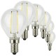 SunSeed, 6 X E14 2W LAMPADINA LED SFERA G45 A FILAMENTO LED IN ZAFFIRO SINTETICO Luce naturale 4000K 250 Lumen 300° Driver IC