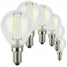 SunSeed, 6 X E14 2W LAMPADINA LED SFERA G45 A FILAMENTO LED IN ZAFFIRO SINTETICO Luce naturale 4000K 250 Lumen 300° Driver IC