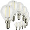 SunSeed, 10 X E14 2W LAMPADINA LED SFERA G45 A FILAMENTO LED IN ZAFFIRO SINTETICO Luce naturale 4000K 250 Lumen 300° Driver IC