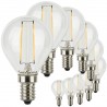 SunSeed, 10 X E14 2W LAMPADINA LED SFERA G45 A FILAMENTO LED IN ZAFFIRO SINTETICO Luce calda 2700K 250 Lumen 300° Driver IC