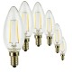 SunSeed, 6 X E14 2W LAMPADINA LED CANDELA C35 A FILAMENTO LED IN ZAFFIRO SINTETICO Luce Naturale 4000K 250 Lumen 300° Driver IC