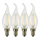 4 X Lampadina Colpo di Vento SunSeed 2W a Filamento LED in Zaffiro Sintetico E14 Luce Calda 2700K