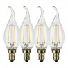 SunSeed, 4 X E14 2W LAMPADINA LED COLPO DI VENTO C35TA A FILAMENTO LED IN ZAFFIRO SINTETICO Luce calda 2700K 250 Lumen 300°