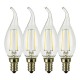 SunSeed, 4 X E14 2W LAMPADINA LED COLPO DI VENTO C35TA A FILAMENTO LED IN ZAFFIRO SINTETICO Luce Naturale 4000K 250 Lumen 300°