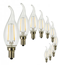 10 X Lampadina Colpo di Vento SunSeed 3W a Filamento LED in Zaffiro Sintetico E14 Luce Calda 2700K